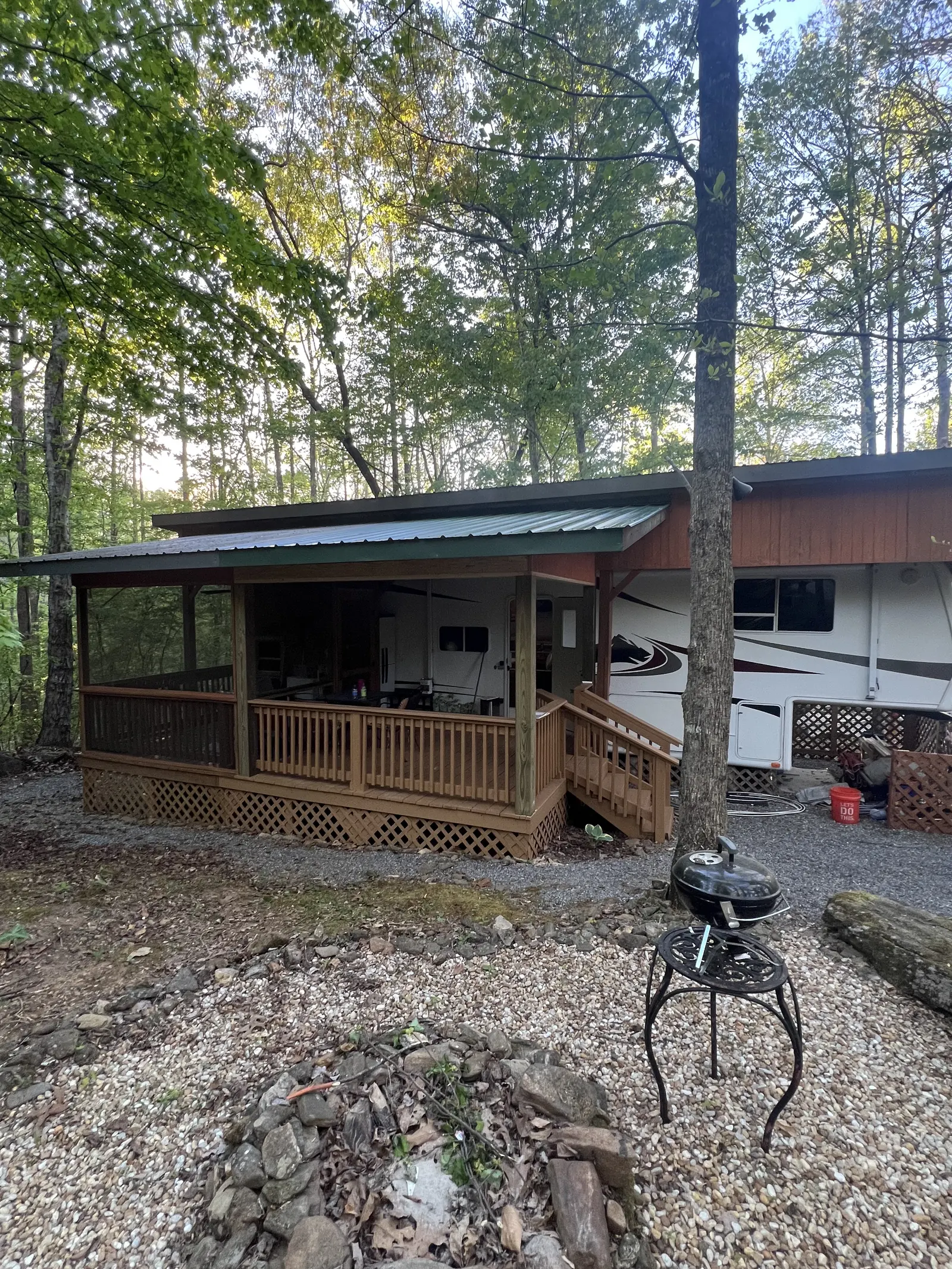 Porch after staining